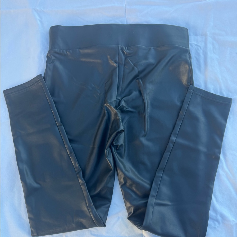 LOFT Black Faux Leather Leggings NWT - Picture 4 of 5